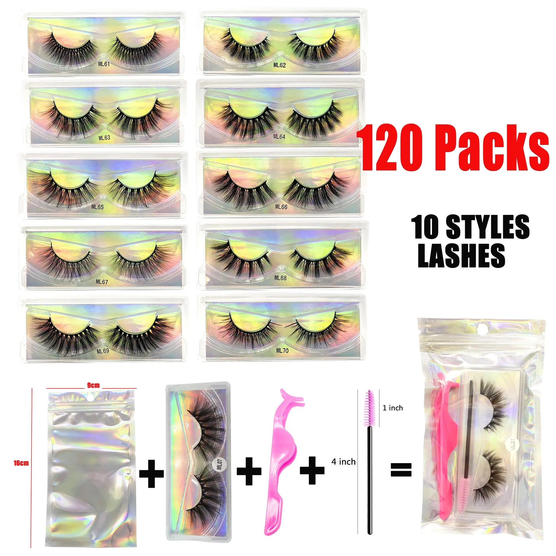 Mink Eyelashes Set Natural Fluffy Dramatic Wispy Make up Mink Lashes Wholesale Faux Cils Lash Packaging False Lashes Packs